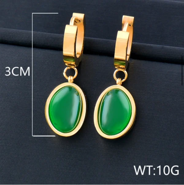 4 pcs Luxury Emerald Necklace Set - Image 3