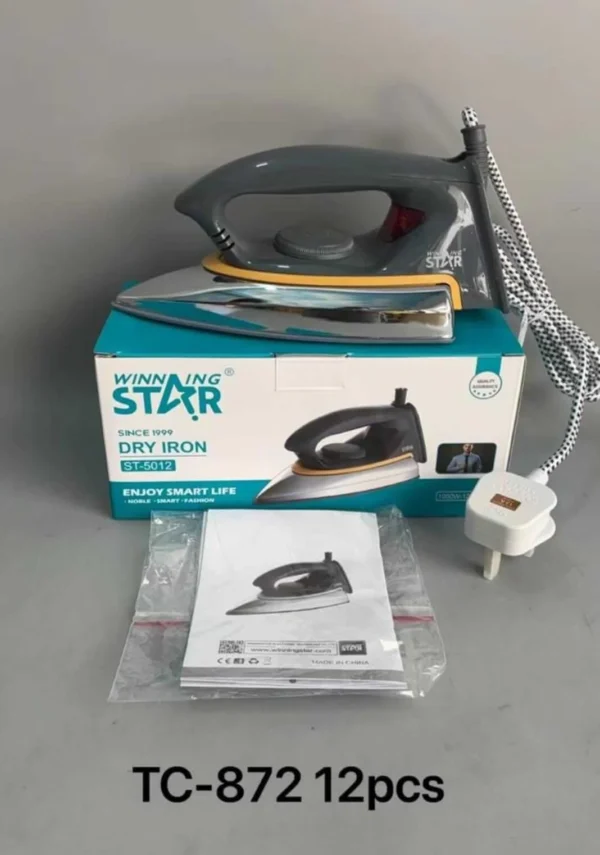 Electric Dry Iron – Lightweight, Non-Stick Soleplate & Adjustable Temperature