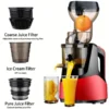 Denx Slow Citrus Juicer – Cold Press, 1L-1.5L, Non-Slip Base, Easy Clean, Multi-Filter, Ice Cream Function - Image 2