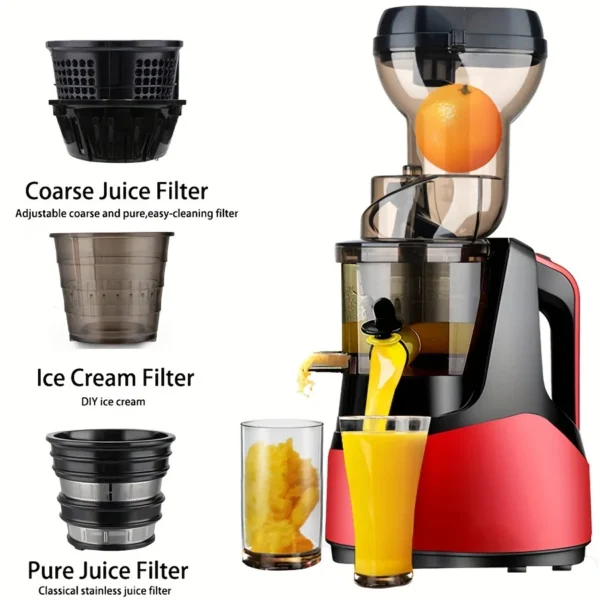 Denx Slow Citrus Juicer – Cold Press, 1L-1.5L, Non-Slip Base, Easy Clean, Multi-Filter, Ice Cream Function - Image 2