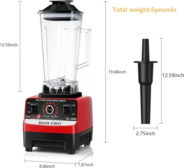Cyber Silver Crest Powerful Blender – High-Speed, Automatic, Multi-Function - Image 3
