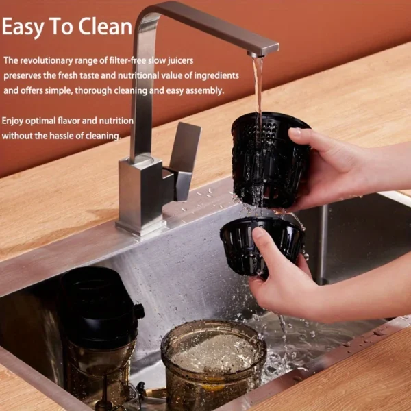 Denx Slow Citrus Juicer – Cold Press, 1L-1.5L, Non-Slip Base, Easy Clean, Multi-Filter, Ice Cream Function - Image 3